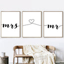 Mr Mrs Family Wall Art Canvas Poster Minimalist - What A Decor