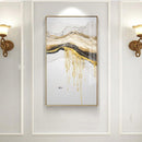 Abstract Golden Sun Canvas Painting Nordic Wall Art - What A Decor