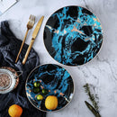 Marble Plates Ceramic Dinner Set Gold Inlay - What A Decor