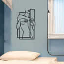 Elegant Girl Line Metal Wall Art: Modern Decorative Mural for Bedroom & Bathroom