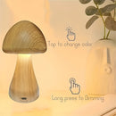 Whimsical LED Mushroom Night Light: Touch-Sensor USB Lamp with Dimmable 3-Color Glow
