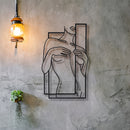 Elegant Girl Line Metal Wall Art: Modern Decorative Mural for Bedroom & Bathroom