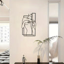 Elegant Girl Line Metal Wall Art: Modern Decorative Mural for Bedroom & Bathroom