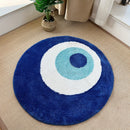 High-Quality Handmade Round Evil Eye Shaggy Rug