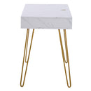 White Marble Iron Foot Computer Table