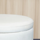 Storage Velvet Ottoman  Round Stool with Golden Steel Base - What A Decor