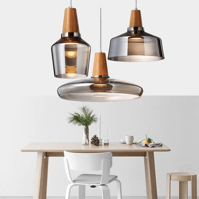 Vintage Style Wood&Glass Rustic Pendant Light - What A Decor