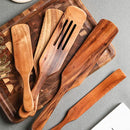 Acacia Wood Non-Stick Kitchen Utensil Set