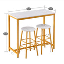 Paris Table and Bar Stool Golden Paint (Three Pieces Set) - What A Decor