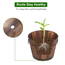 Wooden Pot Set Of Three- Outdoor Reinforced And Anticorrosive