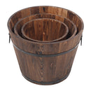 Wooden Pot Set Of Three- Outdoor Reinforced And Anticorrosive