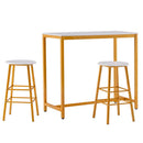 Paris Table and Bar Stool Golden Paint (Three Pieces Set) - What A Decor
