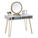 White Marble Iron Foot Computer Table