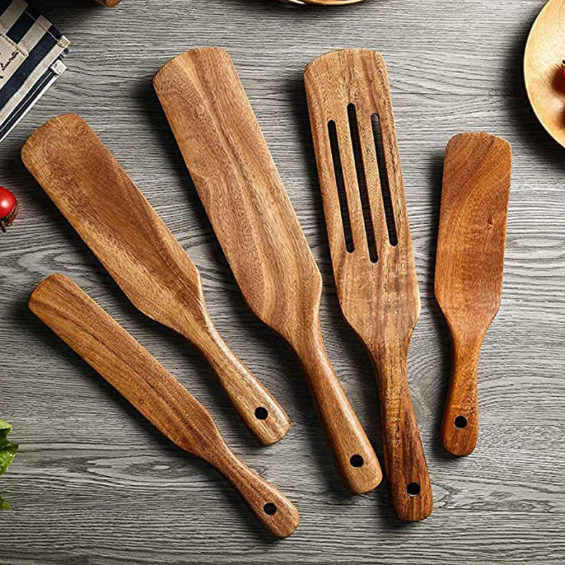 Acacia Wood Non-Stick Kitchen Utensil Set