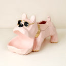 Resin French Bulldog Statue Tissue Holder with Storage Box