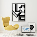 LOVE Minimalist Print Geometric Canvas Wall Painting - What A Decor