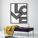 LOVE Minimalist Print Geometric Canvas Wall Painting - What A Decor