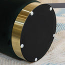 Storage Velvet Ottoman  Round Stool with Golden Steel Base - What A Decor