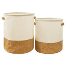 Cotton Linen & Cork Laundry Basket