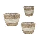 3Pcs Woven Flower Pot Durable Natural Flower Pot Planter Decoration