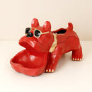 Resin French Bulldog Statue Tissue Holder with Storage Box