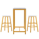 Paris Table and Bar Stool Golden Paint (Three Pieces Set) - What A Decor