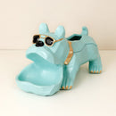 Resin French Bulldog Statue Tissue Holder with Storage Box