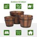 Wooden Pot Set Of Three- Outdoor Reinforced And Anticorrosive