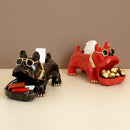 Resin French Bulldog Statue Tissue Holder with Storage Box