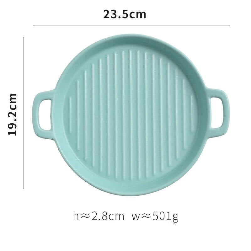 Round Ceramic Baking Dish with Handles