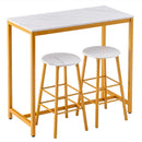 Paris Table and Bar Stool Golden Paint (Three Pieces Set) - What A Decor