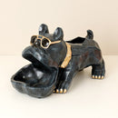 Resin French Bulldog Statue Tissue Holder with Storage Box