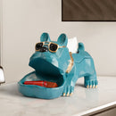 Resin French Bulldog Statue Tissue Holder with Storage Box