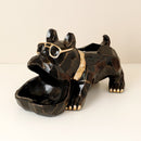 Resin French Bulldog Statue Tissue Holder with Storage Box