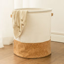 Cotton Linen & Cork Laundry Basket