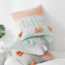 Vintage Cable Knit Cushion with Tassels - What A Decor