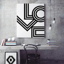 LOVE Minimalist Print Geometric Canvas Wall Painting - What A Decor
