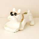 Resin French Bulldog Statue Tissue Holder with Storage Box