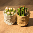 Planter Pot Washable Kraft Paper Flowerpot with Waterproof Inside Bag
