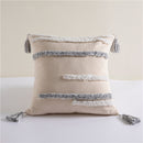 Tufted Linen Cushion Cover with Tassel