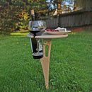Wooden Round & Foldable Outdoor Wine Table