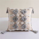 Tufted Linen Cushion Cover with Tassel