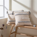 Tufted Linen Cushion Cover with Tassel