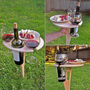 Wooden Round & Foldable Outdoor Wine Table