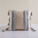 Tufted Linen Cushion Cover with Tassel