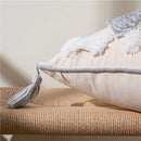 Tufted Linen Cushion Cover with Tassel