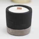 Wooden Wick Concrete Candle Pot - Black - Brandy Butter - What A Decor