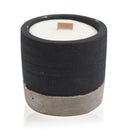 Wooden Wick Concrete Candle Pot - Black - Brandy Butter - What A Decor
