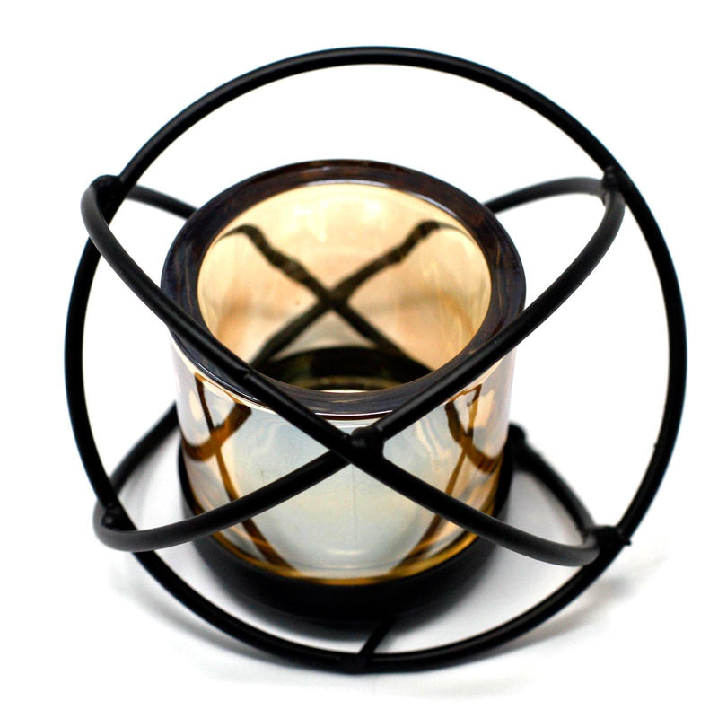 Iron Centrepiece Candle Holder - 1 Cup Single Ball - What A Decor