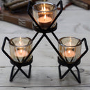 Iron Centrepiece Candle Holder - 3 Cup Triangle - What A Decor